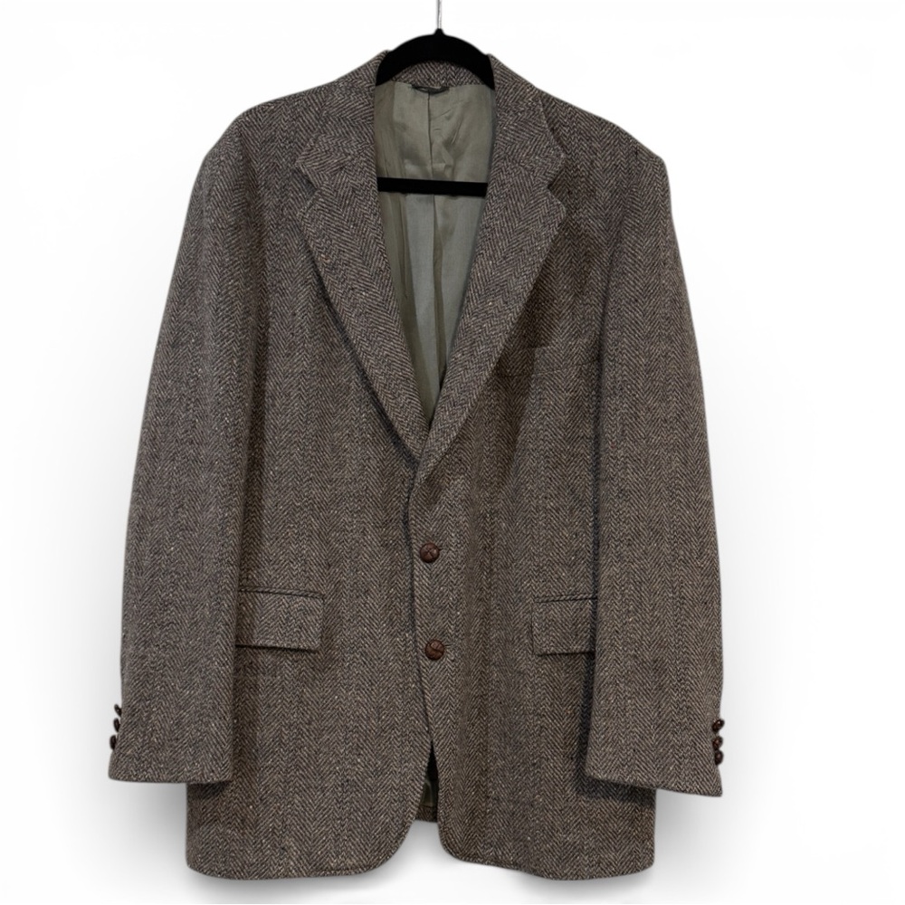 Vintage Levi's Brown Tweed Tailored Classics Blazer Suit Jacket Wool Men’s 42R